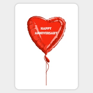 Anniversary Heart Balloon Sticker